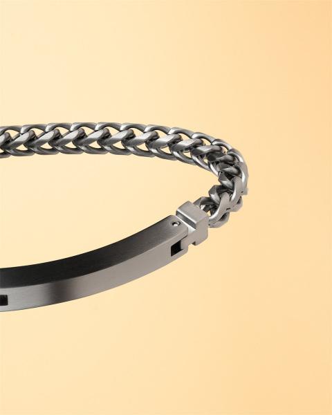 5mm Fuchsschwanzarmband aus Edelstahl mit schwarzem Finish - Opus Black